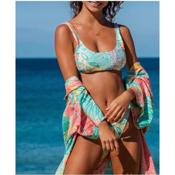 NEW! Kenny Flowers THE TORTOLA Sporty Bikini Bottom Tropical SZ S - Picture 5 of 14